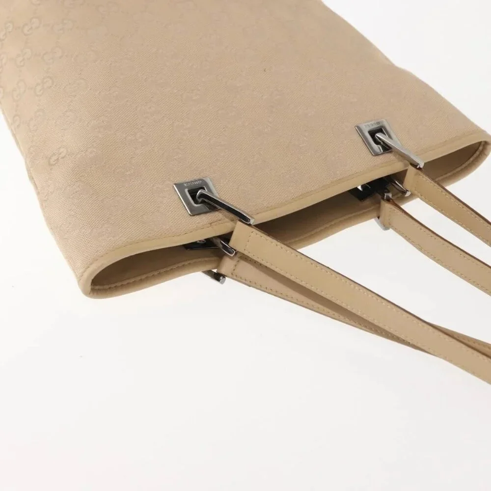 GUCCI GG Canvas Tote Bag Beige Silver 31244 Auth - Picture 7 of 16